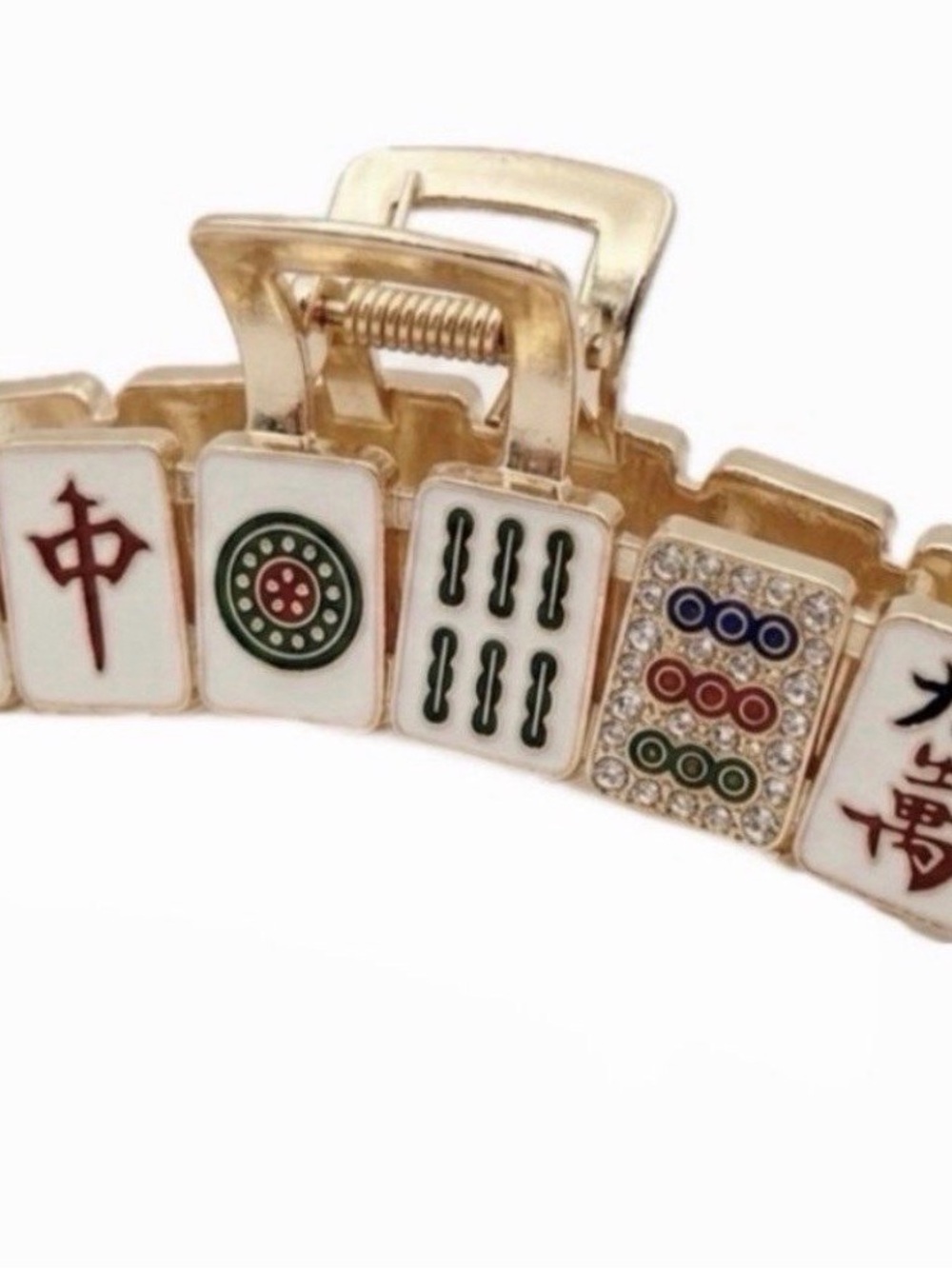 Piper K Gold Mahjong Tile Hair Claw Clip
